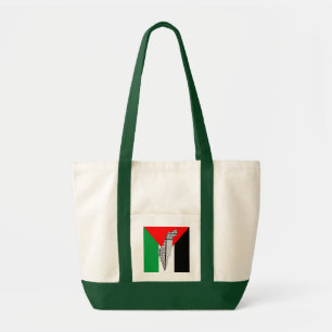 Bolsa Tote Palestina - Bandeira e Mapa com Padrão Keffiyeg