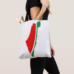 Bolsa Tote Palestina - Mapa Watermelon - Símbolo da liberdade