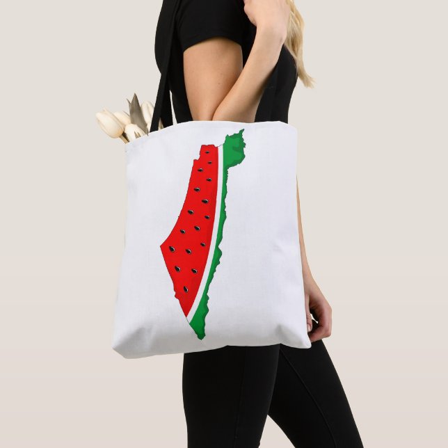 Bolsa Tote Palestina - Mapa Watermelon - Símbolo da liberdade (Close Up)