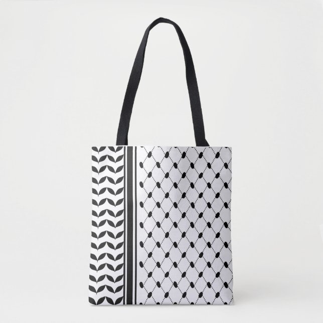 Bolsa Tote Palestine Keffiyeh Pattern Scarf (Frente)