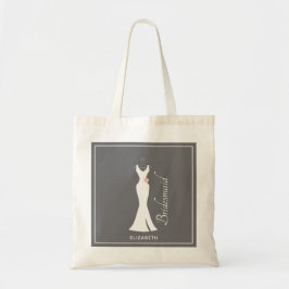 Bolsa Tote Palhaço branco legante em Cinzas - Bridesmaid