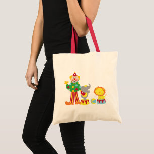 Bolsa Tote Palhaço de Cartoon e Saco de Tote de Animais