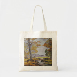 Bolsa Tote Palheta Ann Hayes Painting Forest Stream