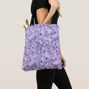 Bolsa Tote Pálido Lilás E Roxo Terraço Emparchado Em Pedra