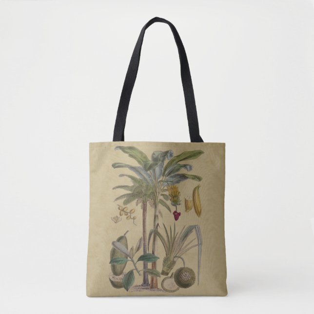 Bolsa Tote Palm Antique Fruta Tropical Arte Botânica (Frente)
