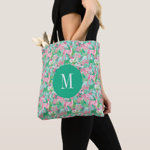 Bolsa Tote Palm Beach Christmas Reindeer Monogrammed
