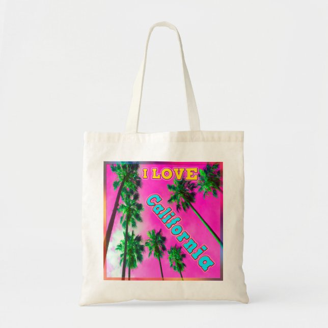 Bolsa Tote "Palm Sky: EU AMO Califórnia 3" Saco (Frente)