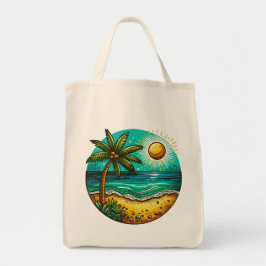Bolsa Tote Palm Tree and Sunshine na Praia