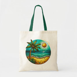 Bolsa Tote Palm Tree and Sunshine na Praia