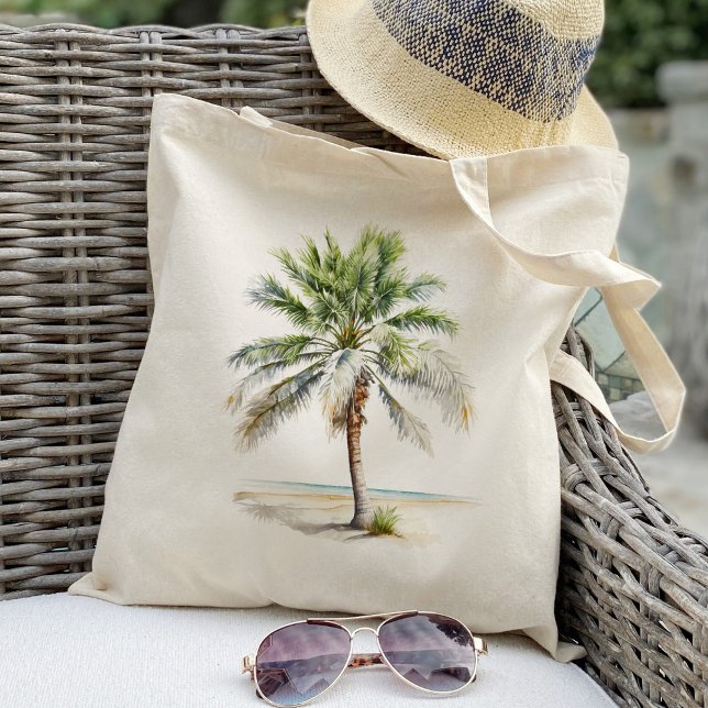 Bolsa Tote Palm Tree, Feriados de Verão no Mar (Criador carregado)