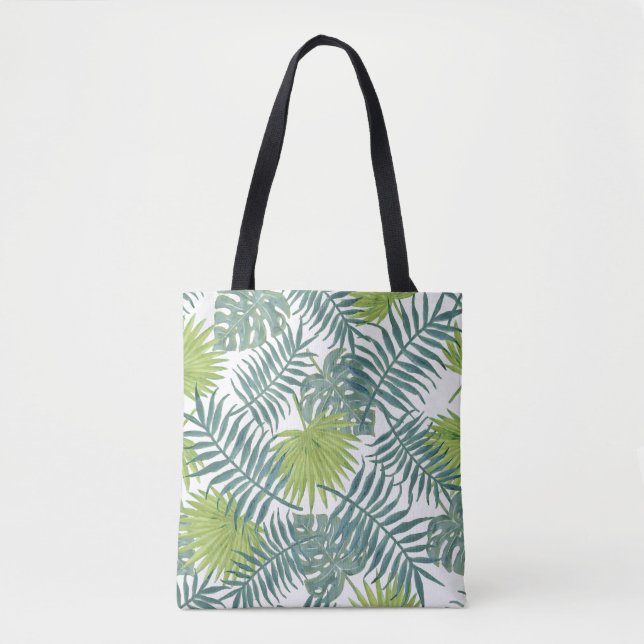 Bolsa Tote Palm Tree Fronds Pintando Havaiano (Frente)