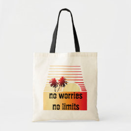 Bolsa Tote Palm Tree Stylized Sunset Beach Tropical