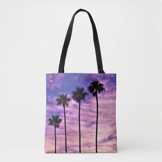 Bolsa Tote Palm Tree Sunset da Califórnia (Frente)