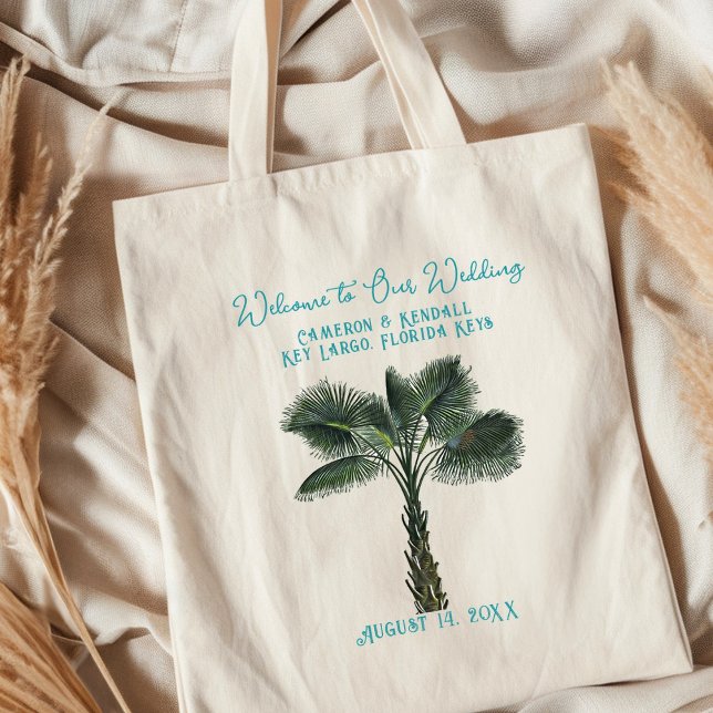 Bolsa Tote Palm Tree Weding Bem-vindos convidados Tote Bag (Criador carregado)