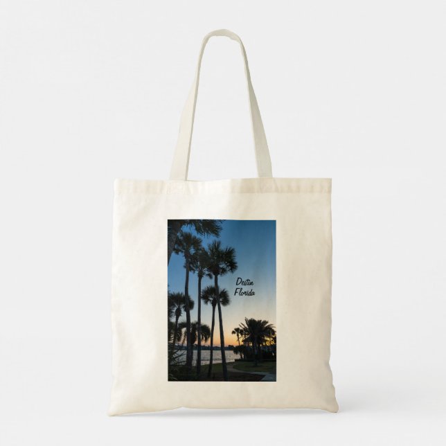 Bolsa Tote Palm Trees Sunrise Destin Florida Tote Bag (Verso)