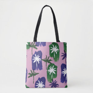 Bolsa Tote Palma Pintada, Marinho Verde Azul.