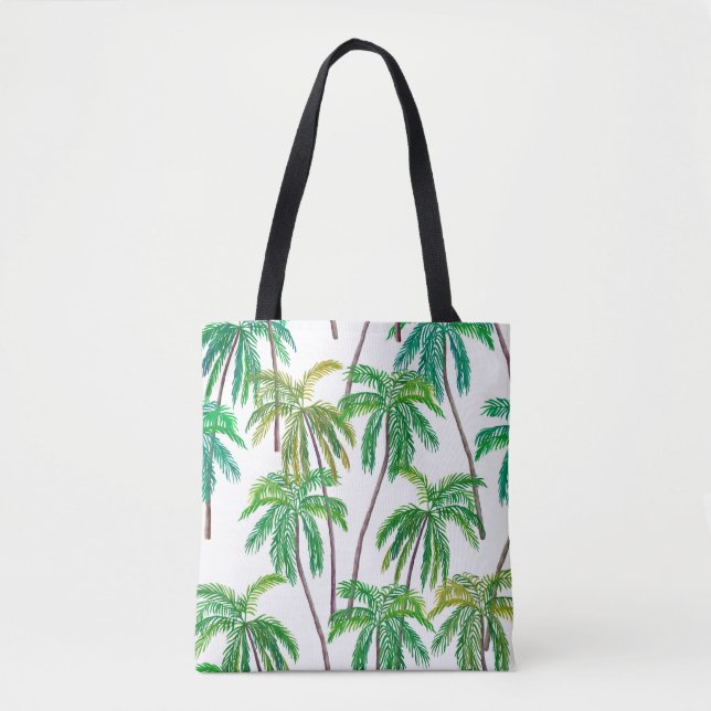 Bolsa Tote Palmas acrílicas: Textura têxtil de verão. (Frente)