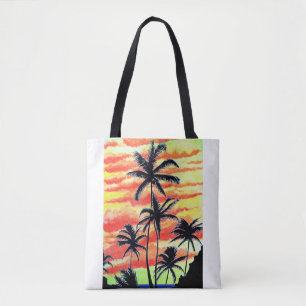 Bolsa Tote Palmas de Coco Sunset Havaiano