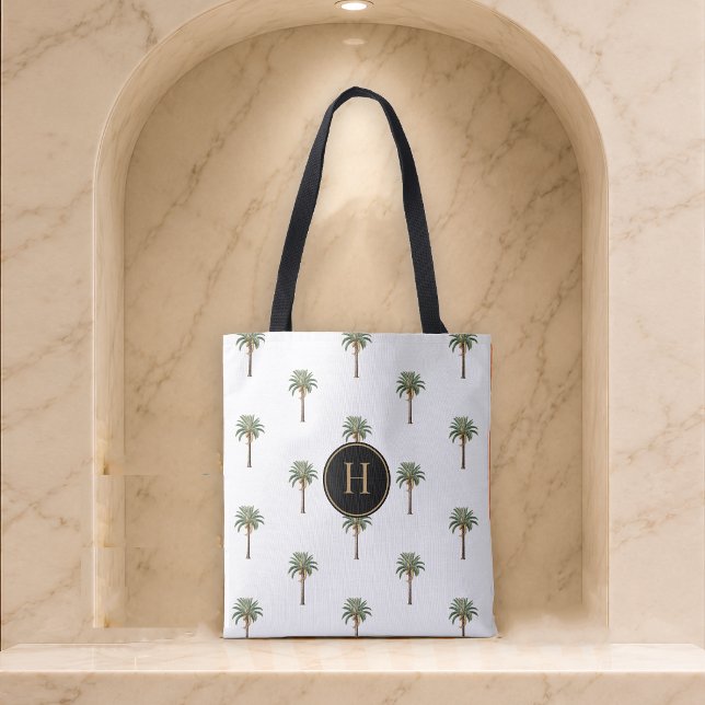 Bolsa Tote Palmeira com Monograma Chic Costeiro (Criador carregado)