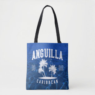 Bolsa Tote Palmeira do Caribe de Anguilla 1980
