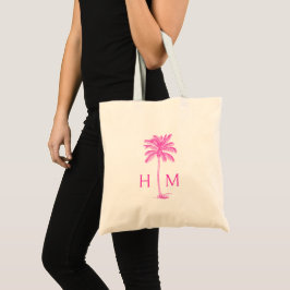 Bolsa Tote Palmeira Palmetto Costeira Rosa Monograma