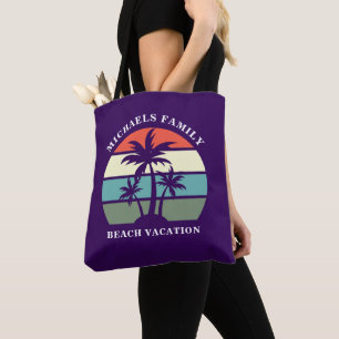 Bolsa Tote Palmeira Roxa Personalizada Menina da Praia