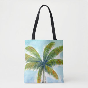 Bolsa Tote Palmeira tropical de praia num dia ensolarado
