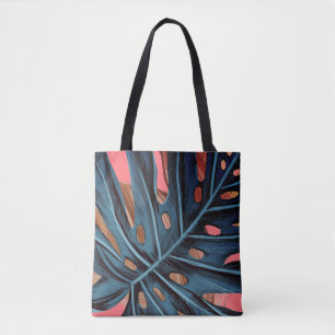Bolsa Tote Palmeira tropical deixa monstera moderna