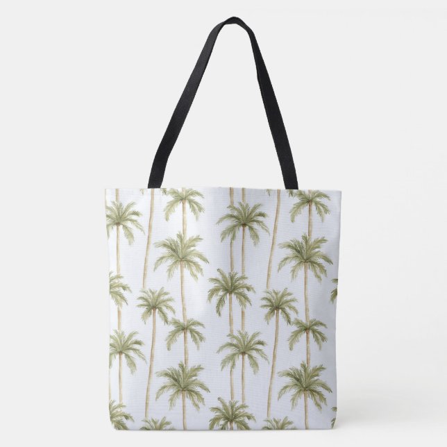 Bolsa Tote Palmeiras brancas tropicais (Frente)