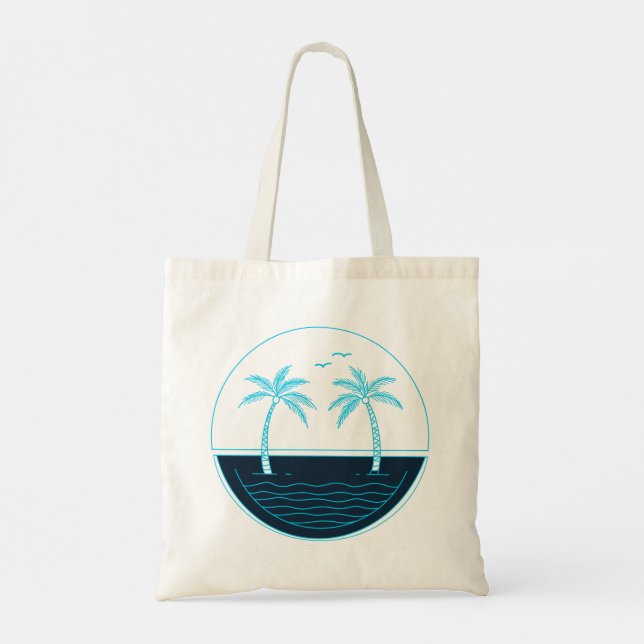 Bolsa Tote Palmeiras e praia (Verso)