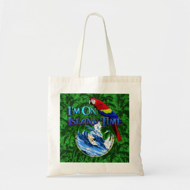 Bolsa Tote Palmeiras surfando do tempo da ilha (Frente)