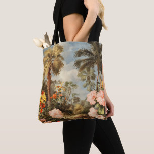 Bolsa Tote Palmeiras Tropicais Botânicas Vintage