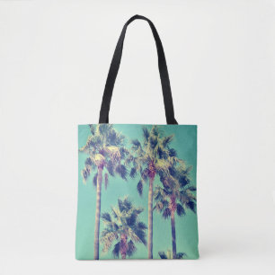 Bolsa Tote Palmeiras tropicais contra um céu da cerceta