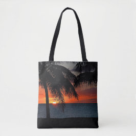 Bolsa Tote Palmeiras Tropicais de Palmeiras de praia Caribe