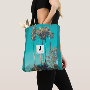 Bolsa Tote Palmeiras Tropicais Monograma de Verso Retroativo