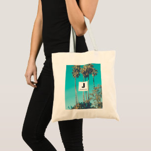 Bolsa Tote Palmeiras Tropicais Monograma de Verso Retroativo