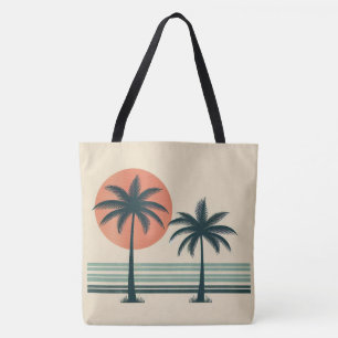 Bolsa Tote Palmeiras tropicais retrô/vintage