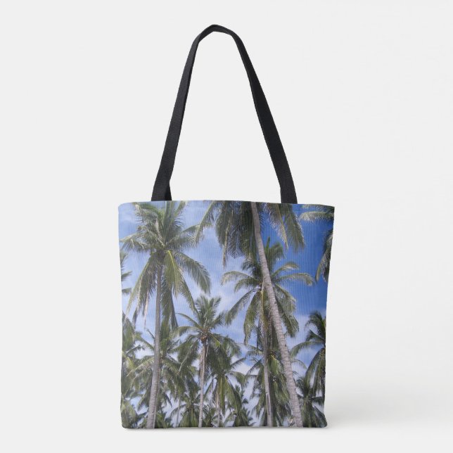 Bolsa Tote Palmeiras tropicais. Senhoras (Verso)