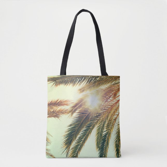 Bolsa Tote Palmeiras, Vintage Toned Sky. (Frente)