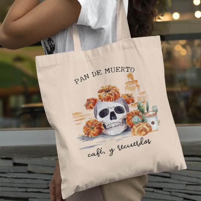 Bolsa Tote Pan de Muerto | Café y Recuerdos Día de Muertos (Criador carregado)