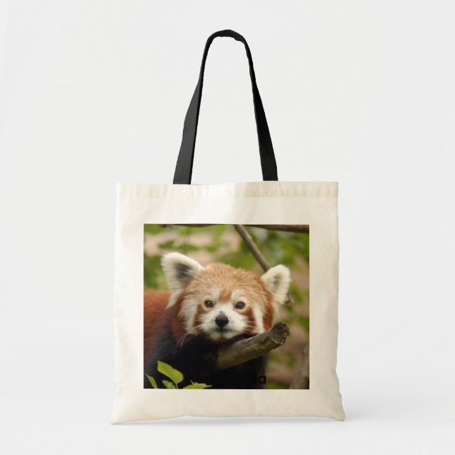 Bolsa Tote Panda-005 vermelho, panda vermelha (Frente)