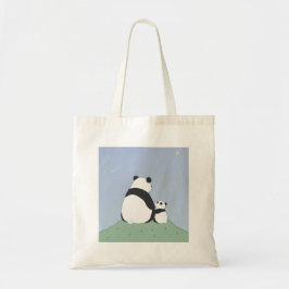 Bolsa Tote Panda Bonita Sob Estrelas