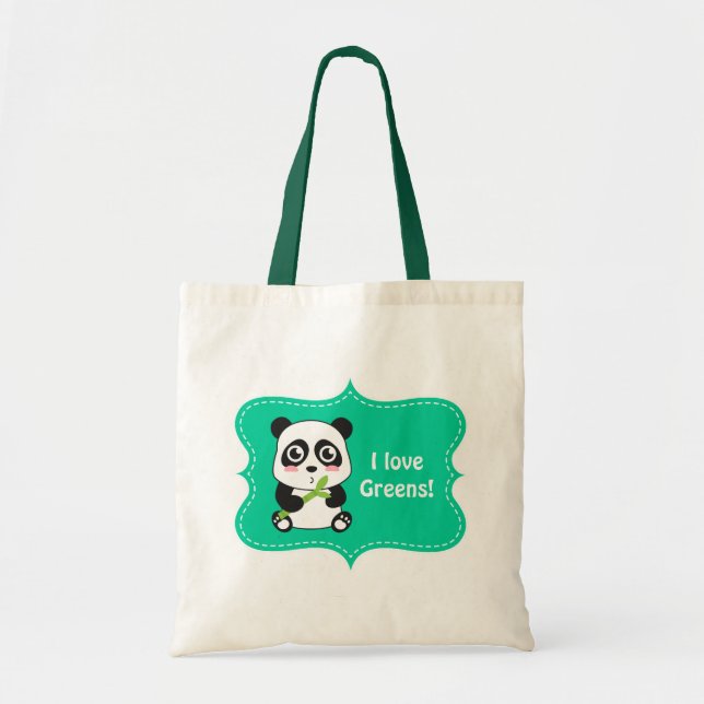 Bolsa Tote Panda bonito e peluches do bebê (Frente)
