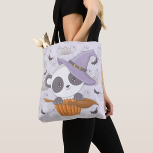 Bolsa Tote Panda Bruxas Roxas Que Fantasma O Halloween