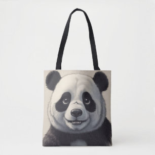 Bolsa Tote Panda Cartoon Drawing Art