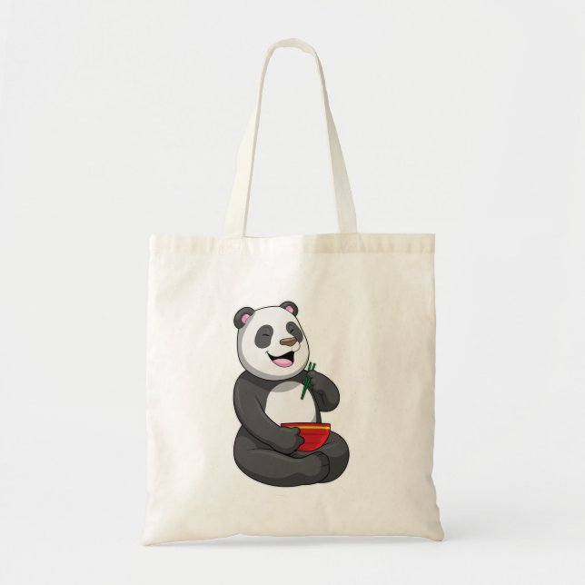 Bolsa Tote Panda com Bowl Ramen (Frente)