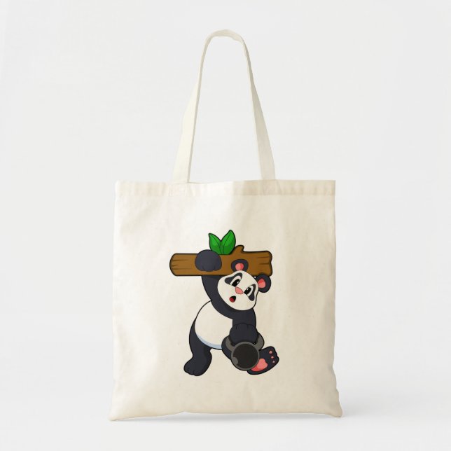 Bolsa Tote Panda com madeira no treino da Força (Frente)