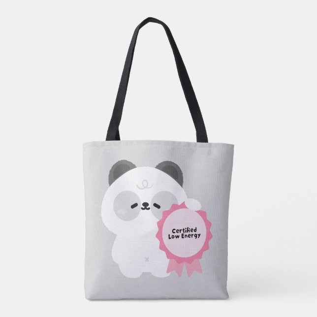 Bolsa Tote Panda de Baixa Energia Certificado (Verso)