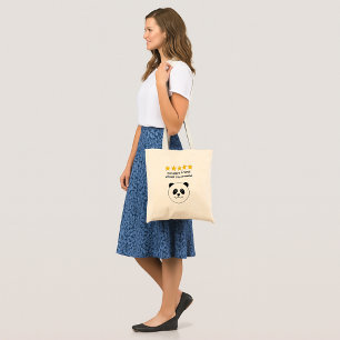 Bolsa Tote Panda de texto personalizado de amizade