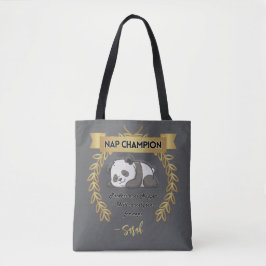 Bolsa Tote Panda Divertido Personalizável Campeão de Soneca